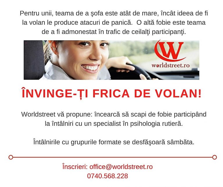 Învinge-ți frica de volan! WorldStreet te așteaptă la BCU cu o idee antifrică la volan!